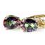 14k Gold Leverback Earrings, Mystic Fire Topaz, E007