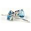 925 Sterling Silver Post Earrings, Swiss Blue Topaz, SE012