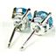 925 Sterling Silver Post Earrings, Swiss Blue Topaz, SE012