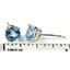 925 Sterling Silver Post Earrings, Swiss Blue Topaz, SE012