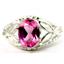 SR137, Created Pink Sapphire, 925 Sterling Silver Ring