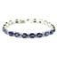 SB002, Created Blue Sapphire, 925 Sterling Silver Bracelet