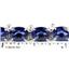 SB002, Created Blue Sapphire, 925 Sterling Silver Bracelet