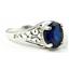Sterling Silver Ladies Ring, Created Blue Sapphire, SR005