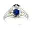 Sterling Silver Ladies Ring, Created Blue Sapphire, SR005