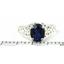 Sterling Silver Ladies Ring, Created Blue Sapphire, SR005
