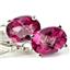 925 Sterling Silver Leverback Earrings, Pure Pink Topaz, SE007