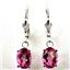 925 Sterling Silver Leverback Earrings, Pure Pink Topaz, SE007