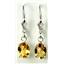 925 Sterling Silver Leverback Earrings, Citrine, SE007