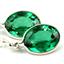 925 Sterling Silver Leverback Earrings, Russian Nanocrystal Emerald, SE101