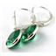 925 Sterling Silver Leverback Earrings, Russian Nanocrystal Emerald, SE101