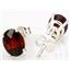 925 Sterling Silver Post Earrings, Mozambique Garnet, SE002