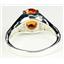 Sterling Silver Ladies Ring, Created Padparadscha Sapphire, SR005