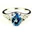 Sterling Silver Ladies Ring, Swiss Blue Topaz, SR005