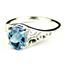 Sterling Silver Ladies Ring, Swiss Blue Topaz, SR005