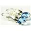 925 Sterling Silver Leverback Earrings, Swiss Blue Topaz, SE001