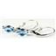925 Sterling Silver Leverback Earrings, Swiss Blue Topaz, SE001