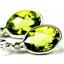 925 Sterling Silver Leverback Earrings, Peridot, SE001