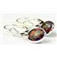 925 Sterling Silver Leverback Earrings, Created Black Opal, SE001