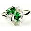 Sterling Silver Ladies Ring, Russian Nanocrystal Emerald, SR016