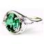 Sterling Silver Ladies Ring, Russian Nanocrystal Emerald, SR021