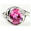 Sterling Silver Ladies Ring, Pure Pink Topaz, SR021