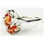 Sterling Silver Ladies Ring, Created Padparadscha Sapphire, SR016