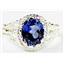Created Blue Sapphire, 925 Sterling Silver Ring, SR070