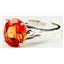 SR139, Created Padparadsha Sapphire, 925 Silver Ring