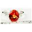 SR139, Created Padparadsha Sapphire, 925 Silver Ring