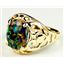 10K, 14K or 18K Gold Ladies Ring, Created Black Opal, R004