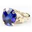 10K, 14K or 18K Gold Angel Ring, Created Blue Sapphire, R154