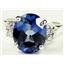 Created Blue Sapphire, 925 Sterling Silver Ring, SR123