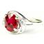 Sterling Silver Ladies Ring, Created Ruby, SR021