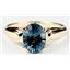10K, 14K or 18K Gold Ladies Ring, Concave Cut London Blue Topaz, R058