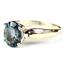 10K, 14K or 18K Gold Ladies Ring, Concave Cut London Blue Topaz, R058