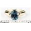 10K, 14K or 18K Gold Ladies Ring, Concave Cut London Blue Topaz, R058