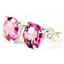 14k Gold Post Earrings, Pure Pink Topaz, E112