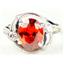 Sterling Silver Ladies Ring, Created Padparadscha Sapphire, SR021