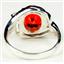 Sterling Silver Ladies Ring, Created Padparadscha Sapphire, SR021