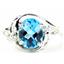 Sterling Silver Ladies Ring, Swiss Blue Topaz, SR021