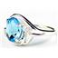 Sterling Silver Ladies Ring, Swiss Blue Topaz, SR021