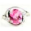 Sterling Silver Ladies Ring, Created Pink Sapphire, SR021