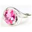 Sterling Silver Ladies Ring, Created Pink Sapphire, SR021