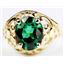 10K, 14K or 18K Gold Ladies Ring, Russian Nanocrystal Emerald, R004