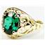 10K, 14K or 18K Gold Ladies Ring, Russian Nanocrystal Emerald, R004