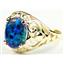 10K, 14K or 18K Gold Ladies Ring, Created Blue/Green Opal, R004