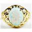10K, 14K or 18K Gold Ladies Ring, Created White Opal, R004