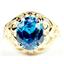 10K, 14K or 18K Gold Ladies Ring, Swiss Blue CZ, R004