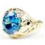 10K, 14K or 18K Gold Ladies Ring, Swiss Blue CZ, R004